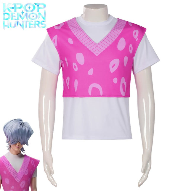 Monenjoy 　KPOPガールズ！デーモン・ハンターズ  サジャ・ボーイズ 　ジヌ　シャツ　ミステリー　コスプレ衣装　舞台服　Kpop Demon Hunters
