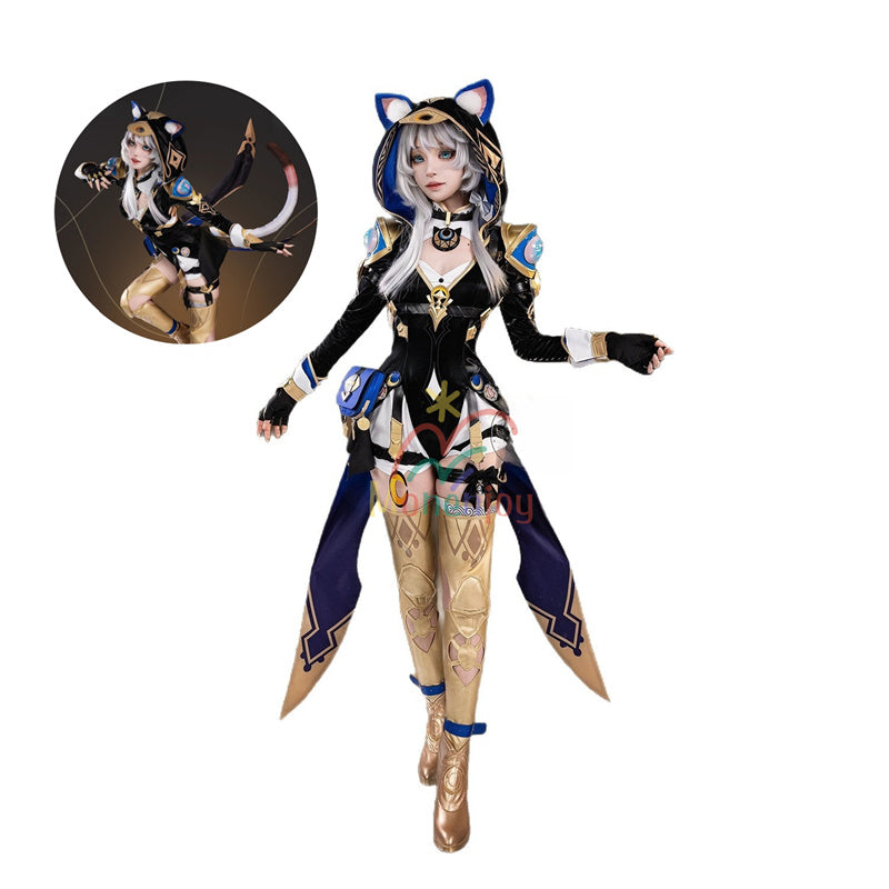 Monenjoy　崩壊スターレイル　サフェル　コスプレ衣装　セファリア　コスチューム　Cipher　衣装　タイツ　3d樹脂パーツ