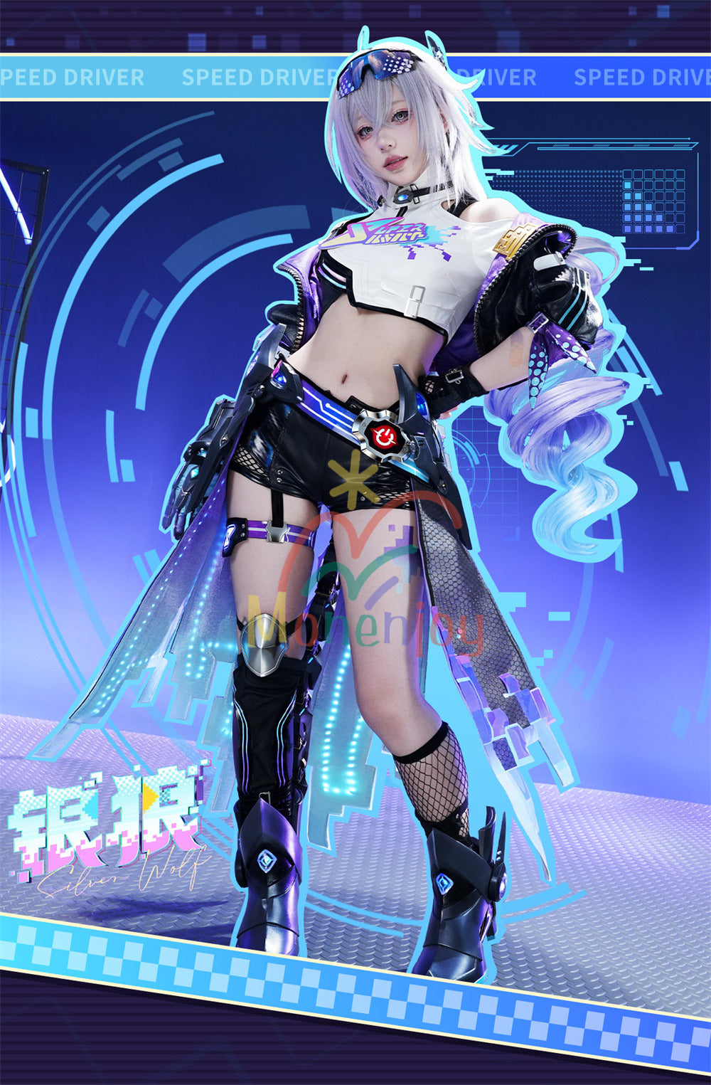 Monenjoy 崩壊スターレイル 銀狼 新Ver　二相楽園 愉悦銀狼 コスプレ衣装 金属製パーツ 舞台服 Monenjoy