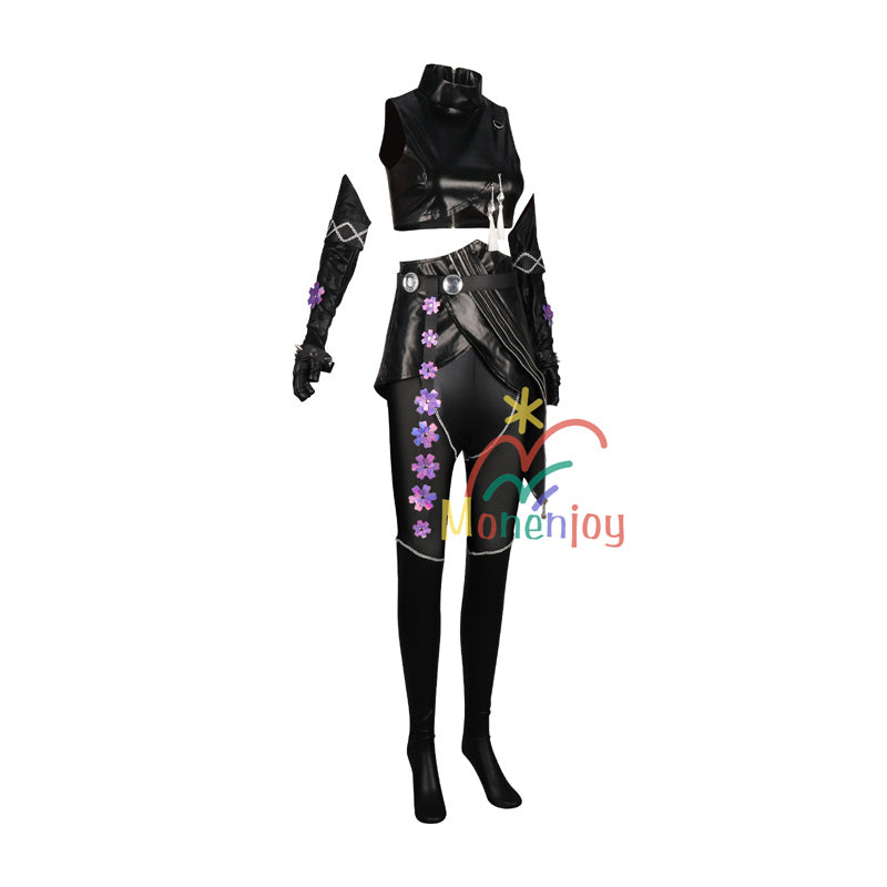 Monenjoy　KPOPガールズ! デーモン・ハンターズ ミラ　 コスプレ衣装　Mira　コスモスーツ　黒色　人工革　戦闘服　Saja Boys KPop Demon Hunters　バトルスーツ　GS1959　　