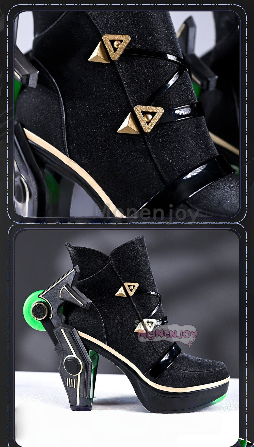 Monenjoy 鳴潮 リンネー シューズ ブーツ コスプレ道具 靴 10cm PU革