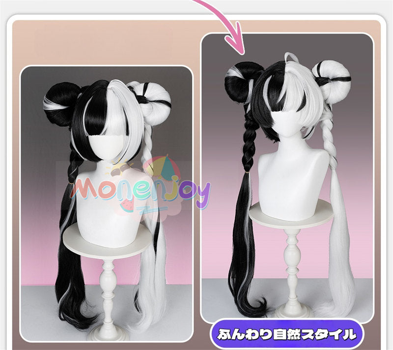 Monenjoy　ゼンゼロ ダイアリン ウィッグ　もみあげ30cm　三つ編み90cm　高温対応  クランプスの黒枝　リアル  マット仕上げ 鬘　コスプレ