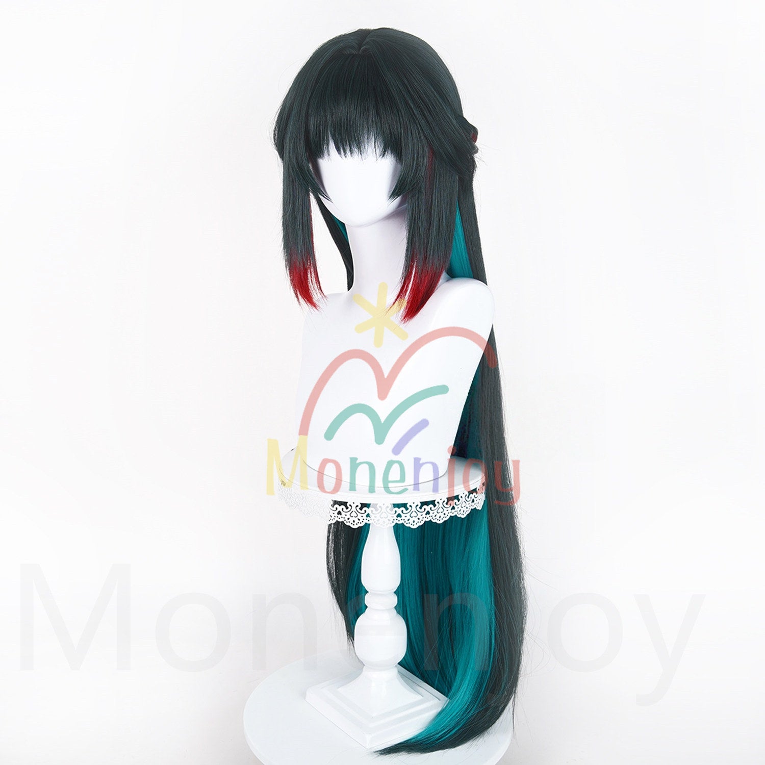 Monenjoy アークナイツ　エンドフィールド　莊方宜　長100cm　ウィッグ　カツラ　コスプレ道具　耐熱ウィッグ　 MONENJOY