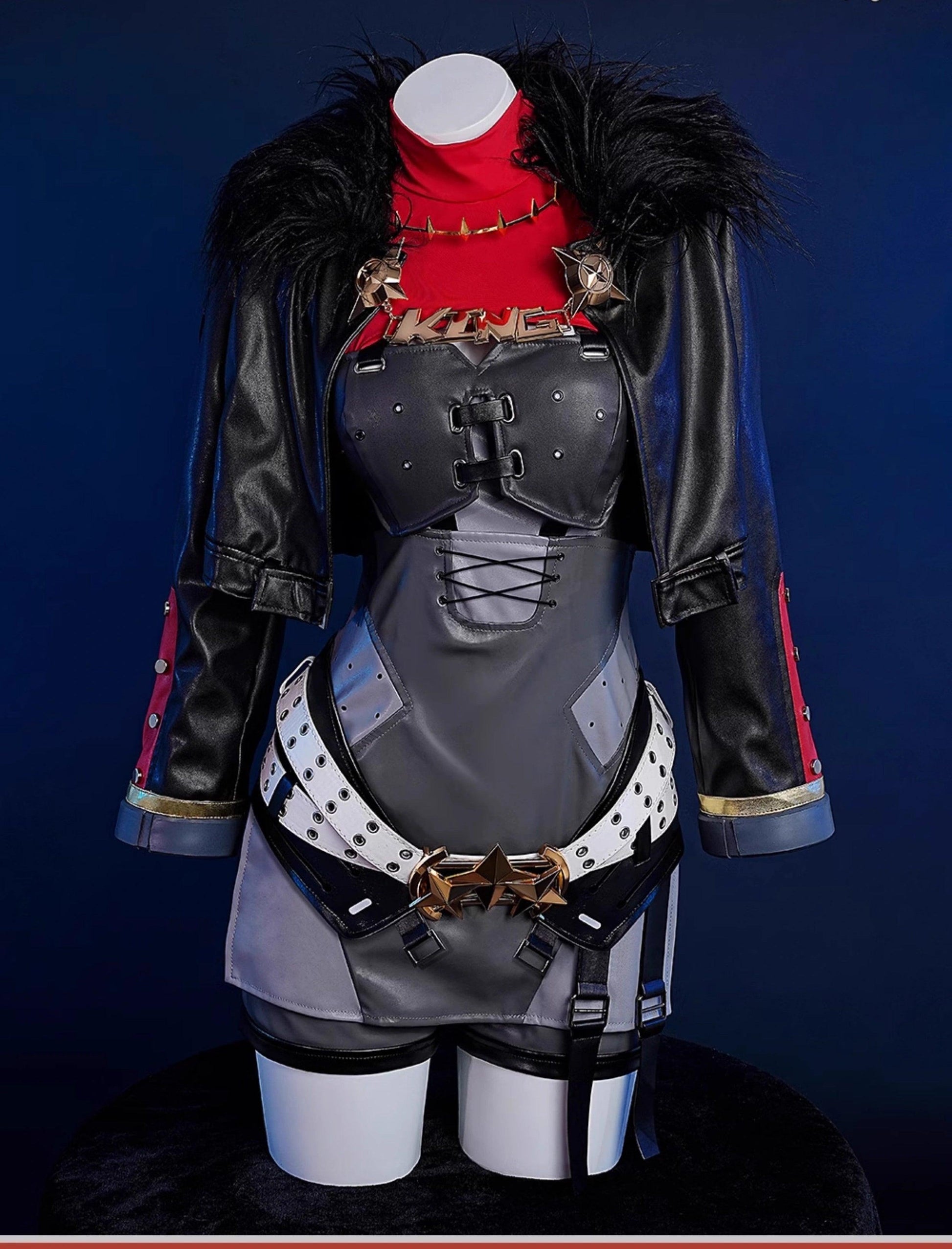 Monenjoy　ゼンゼロ/ZZZ キング・シーザーの衣装 コスプレ 1:1金属パーツ　靴カバー付　豪華生地　初期衣装　複雑なデザイン衣装　コスチューム　ゼンレスシーザー　舞台　カッコイイ　学園祭　コスチューム　ハロウィン　仮装　 - Monenjoy