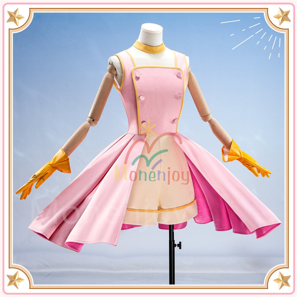 カードキャプターさくら　木之本 桜　CCさくら 戦闘服　ドレス　ピンク色　帽子付 クロウカード編 Monenjoy