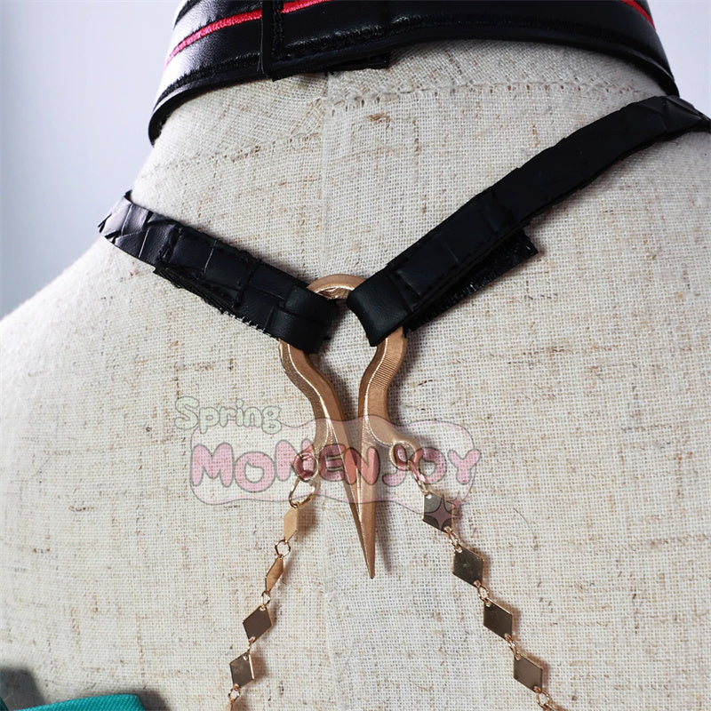 Monenjoy 鳴潮 シャコンヌ コスプレ衣装　緑色ドレス+パンツ+ヘッドドレス付属 ゲームカラー完全再現 ブーツ別売