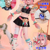 Monenjoy 原神 ヴァレサ　コスプレ衣装　髪飾り＋耳飾り付き　コスチューム　ニットアームガード　マスク＋角＋尻尾付　腿カバー付　アクセサリー　豪華衣装　イベント　仮装 - Monenjoy