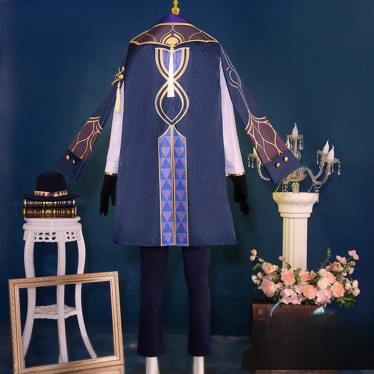 Monenjoy 崩壊スターレイル アベンチュリン コスプレ衣装　礼服　スーツ　帽子＋イヤリング＋タトゥーシール付　コイン道具3枚贈り　イベント　博戯の砂金石　仮装　ハロウィン - Monenjoy