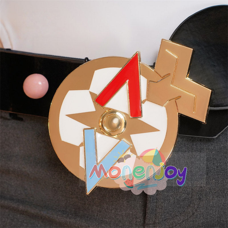 Monenjoy　原神　ヤフォダ　コスプレ　金属製神の目　ナド・クライ編　風元素　月の輪　PU手甲付　コスプレ衣装　金属製パーツ　コスチューム　27個大セット　ハロウィン