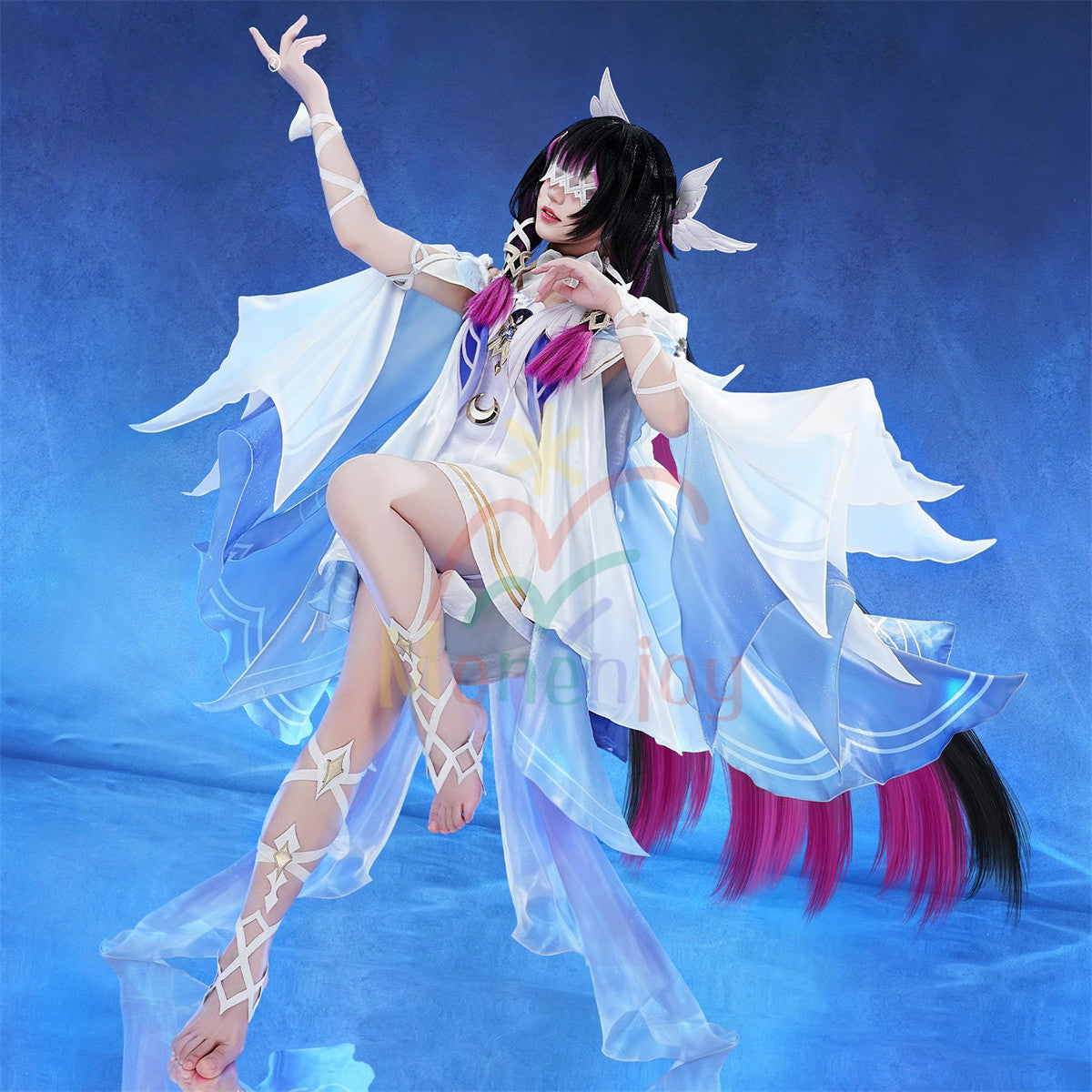 Monenjoy　原神　コロンビーナ　コスチューム衣装　少女　合金製パーツ　コスプレ　イベント　仮装　髪飾　ハロウィン