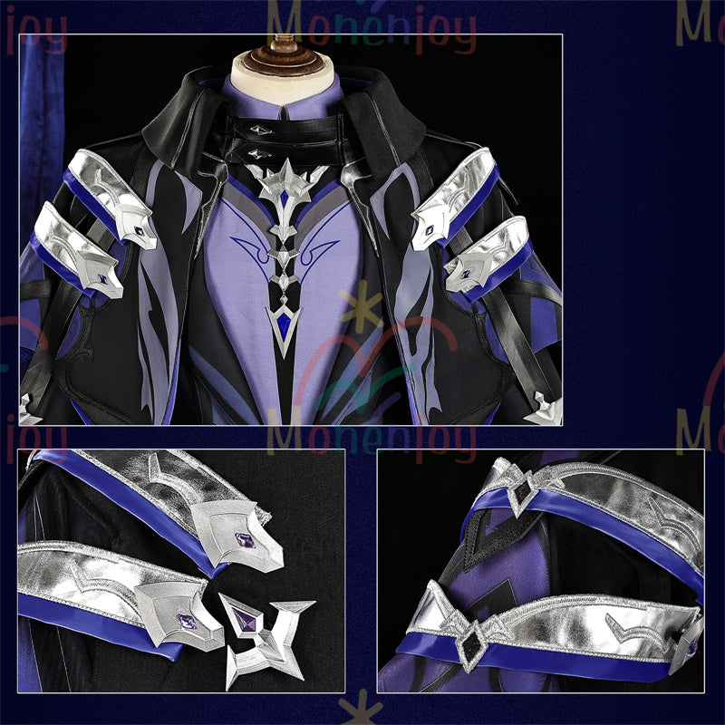 Monenjoy　原神 フリンズ　コスプレ衣装　Genshin　ライトキーパー　雷元素　 初期衣装—夜想曲　闇影と灯り　 コスチューム　ナド・クライ　
