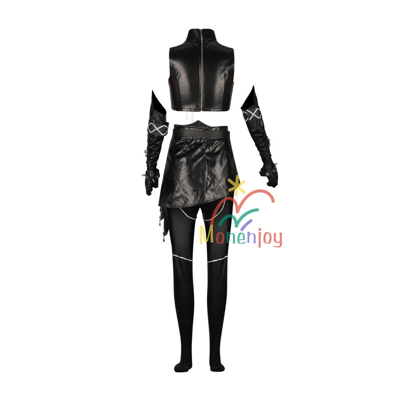 Monenjoy　KPOPガールズ! デーモン・ハンターズ ミラ　 コスプレ衣装　Mira　コスモスーツ　黒色　人工革　戦闘服　Saja Boys KPop Demon Hunters　バトルスーツ　GS1959　　