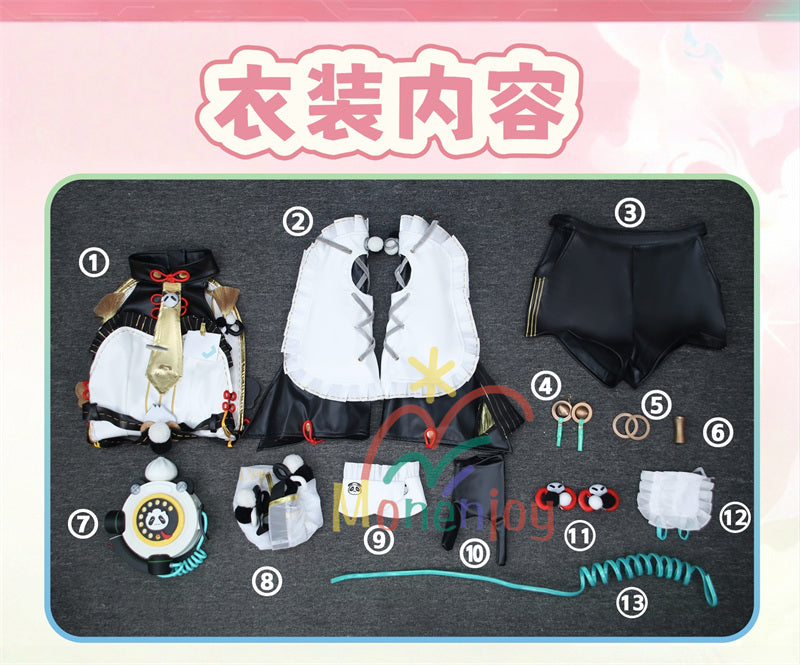 Monenjoy　ゼンゼロ ダイアリン　コスプレ　クランプスの黒枝　コスチューム　ハロウィンコスチューム セット（電話機小道具＋イヤリング＋ヘアアクセ付き）