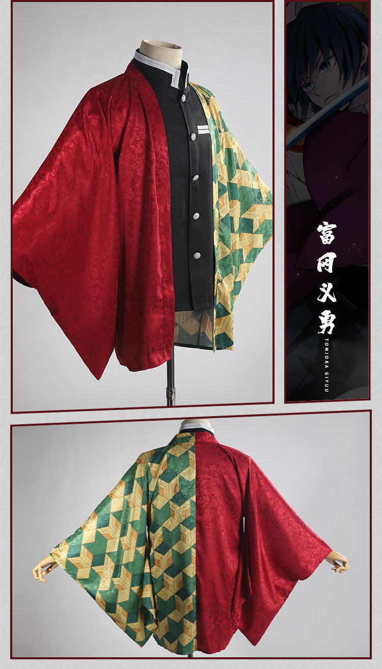 Monenjoy　鬼滅の刃　炭治郎　ケープ　羽織　杏寿郎　カナヲ　我妻善逸　冨岡義勇　胡蝶しのぶ　耀哉　ジャカード織り　コスプレ衣装　羽織　柱　浴衣　部着兼用　コスプレ 　変装　クリスマス　ハロウィン