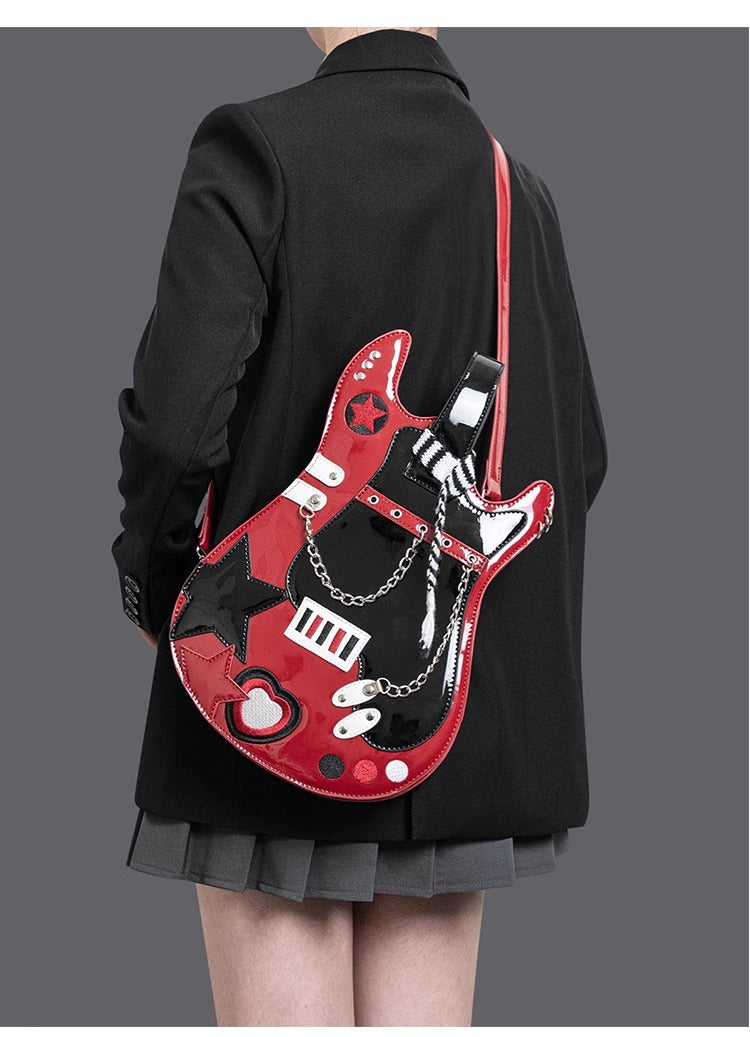 Monenjoy　痛バッグ　 ギター ショルダーバッグ アニメ　地雷系　パンク　渋谷　原宿ファション　コスプレ　2次元　萌えグッズ　バックパック/リュック 可愛い　デザイン　装備品　アクセサリー - Monenjoy