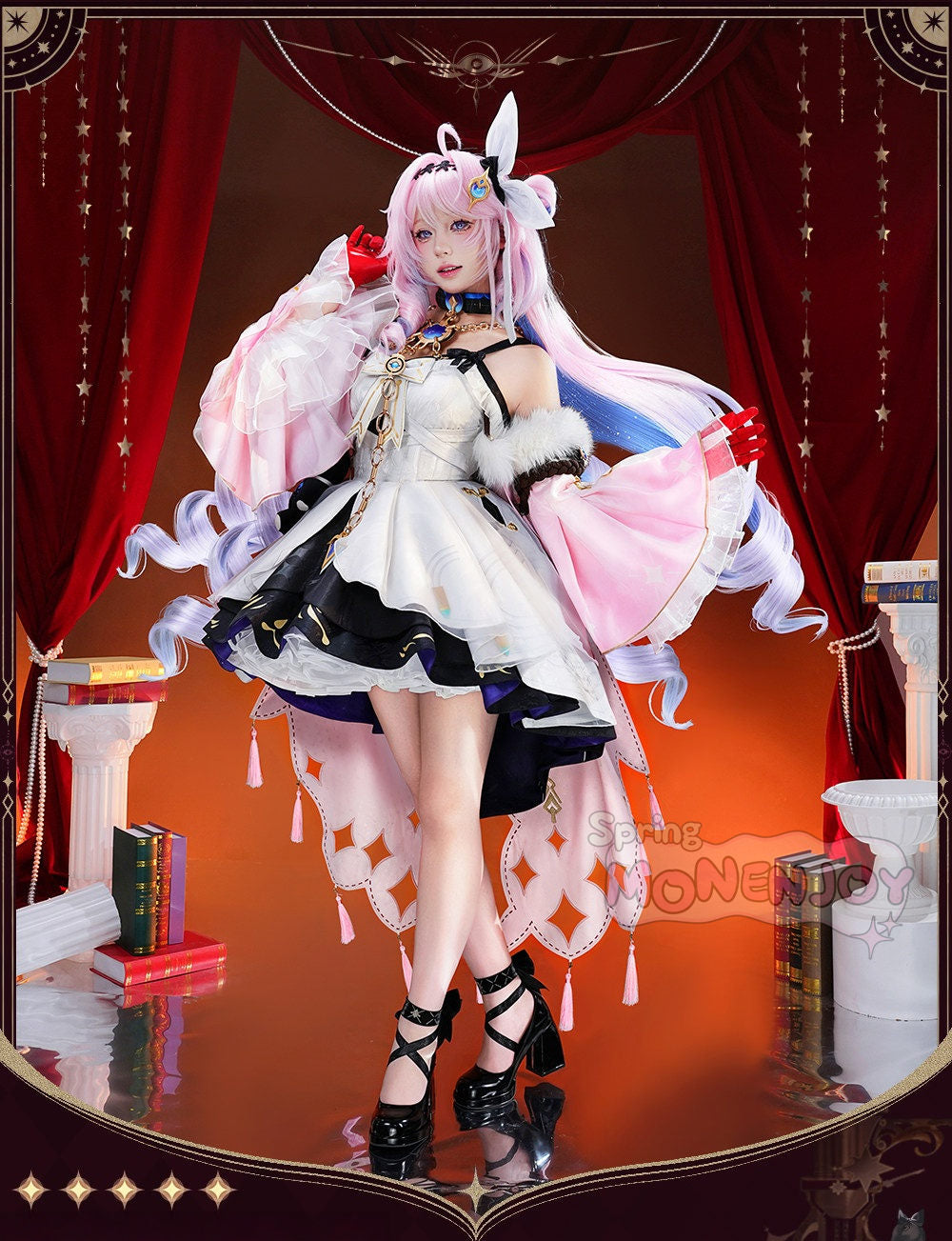Monenjoy　鳴潮　ダーニャ　コスプレ衣装　合金製パーツUp　植毛生地ドレス　礼服風　イベント舞台対応 MONENJOY