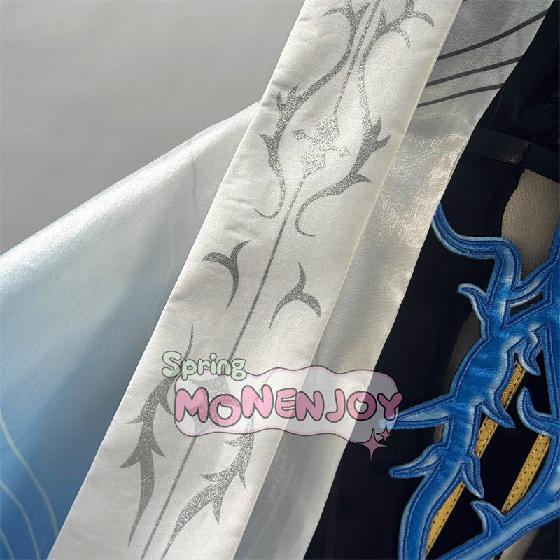 Monenjoy 鳴潮 カルテジアコスプレ衣装　 フルールドリス 礼服　放浪騎士　豪華コス衣装　エルフ耳+黒キャミ+スパッツ付属 スカート色完全再現 プレミアム版