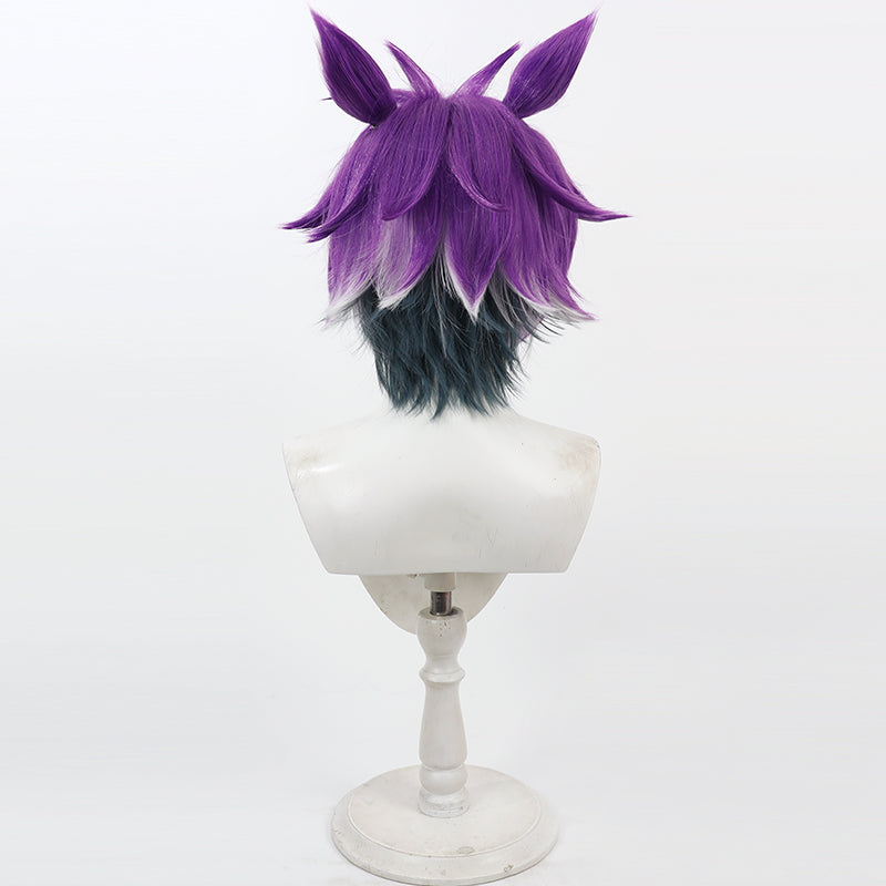 Monenjoy　ディズニーツイステッドワンダーランド カリム　 コスプレウィッグ　Twisted-Wonderland　鬘　  紫色　ツイステ 　カツラ　イベント