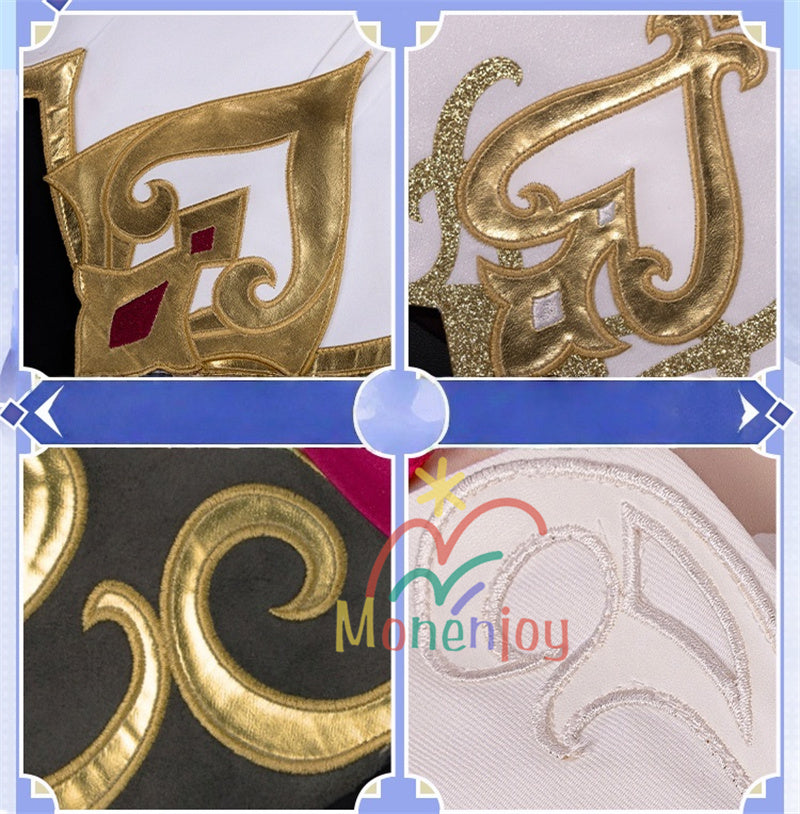 Monenjoy 原神 エスコフィエ　ワンピース　 Escoffier  コスプレ衣装 氷神の目　料理人　3d樹脂尻尾　げんしん　フォンテーヌ