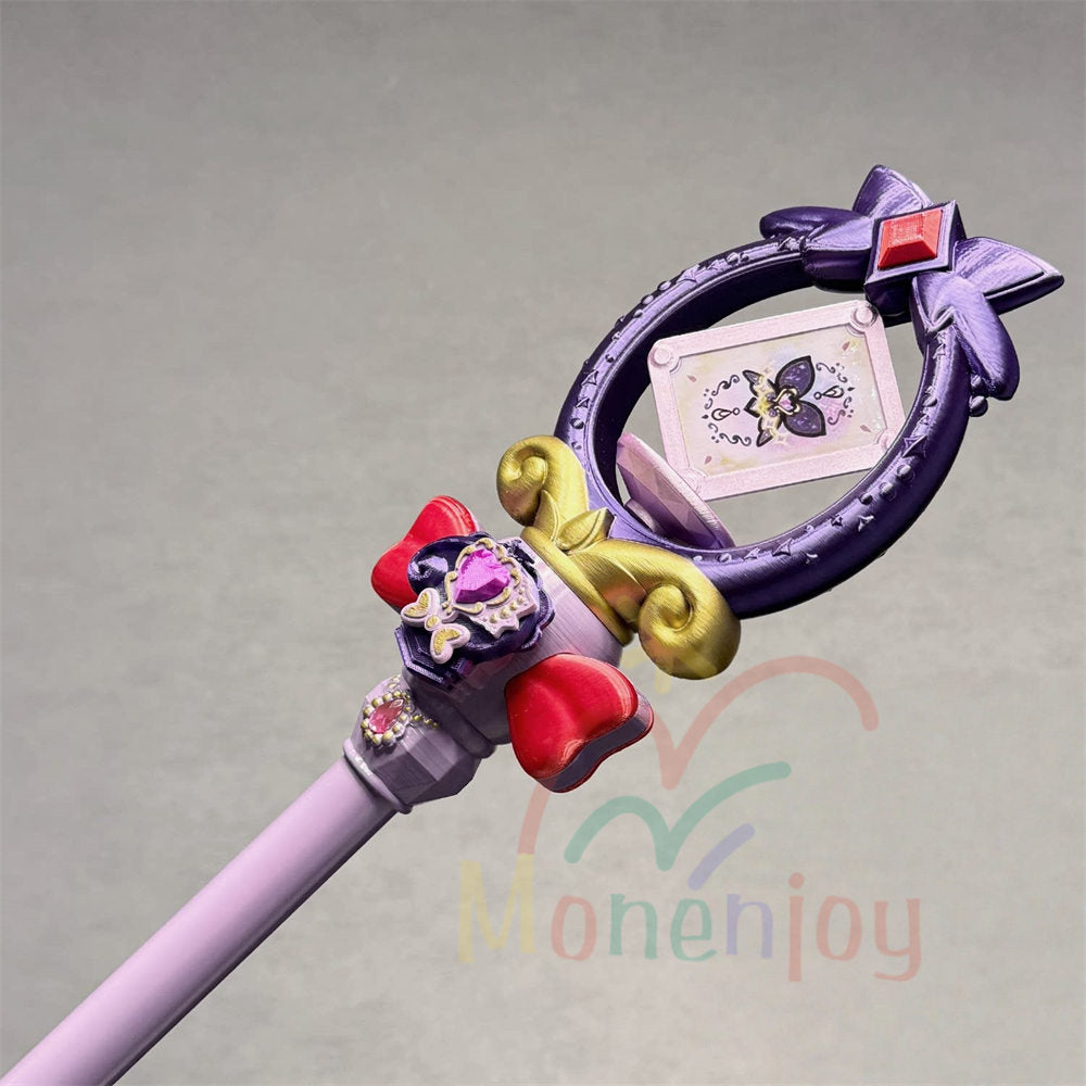 Monenjoy　名探偵プリキュア  ティアアルカナロッド　キュアアルカナ・シャドウ 　130cm PLA材質　森亜るるか　まわして変身　 魔法杖　武器モデル　コスプレ道具 MONENJOY