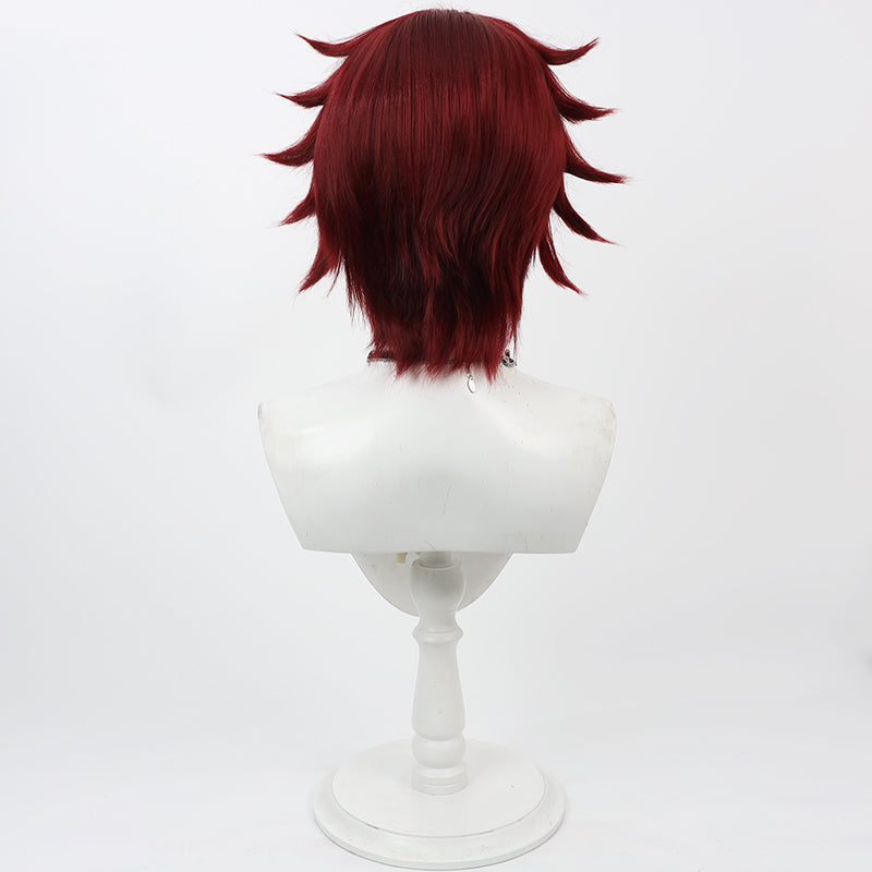 Monenjoy ディズニーツイステッドワンダーランド Gidel コスプレウィッグ　リアル 鬘　 ツイステ 　カツラ　イベント 耐熱 ヘアアイロンOK
