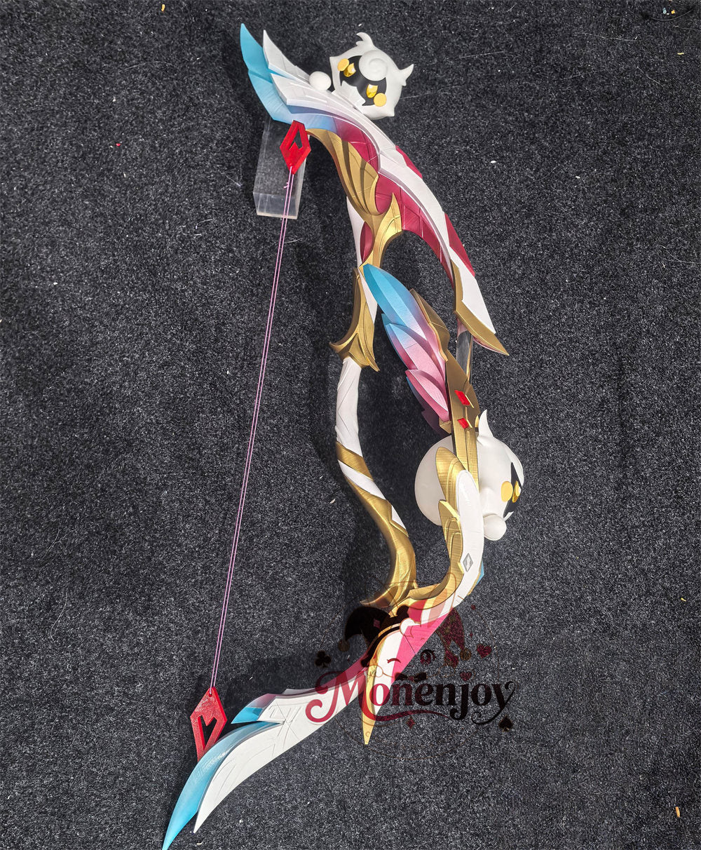予約　Monenjoy　原神風　リンネア　弓 霜契の金枝 Golden Frostbound Oath　コスプレ道具　二次創作 同人オリジナルデザイン オリジナル風　モチーフ武器  2段階突破後　PLA材質　イベント舞台対応 MONENJOY