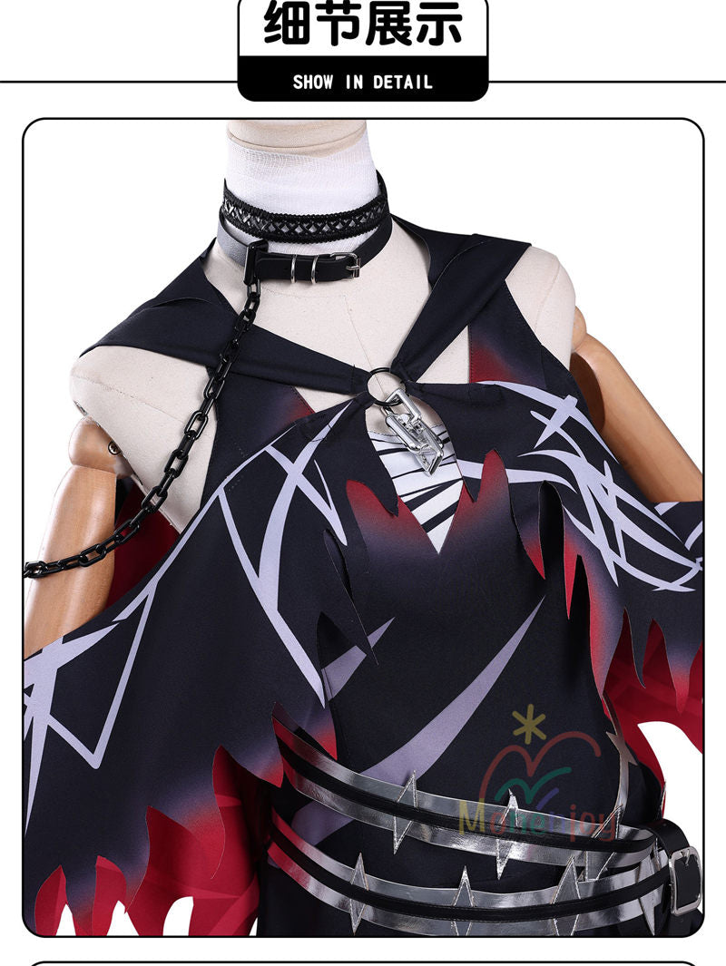 Monenjoy 魔法少女ノ魔女裁判 紫藤アリサコスプレ衣装 囚人番号666