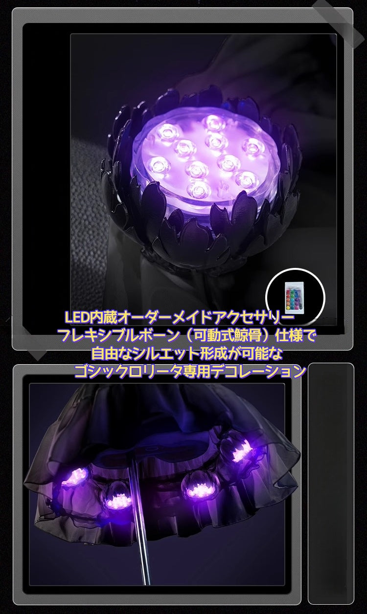 Monenjoy　ゼンレスゾーンゼロ　ビビアン　コスプレ衣装　ゴスロリ風　ロリータ系　ゴシックロリータ用発光パーツ　ワンピースGS1187 - Monenjoy