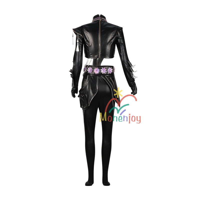 Monenjoy　KPOPガールズ! デーモン・ハンターズ　ルミ コスプレ衣装　Rumiコスモスーツ　黒色　人工革　戦闘服　Saja Boys KPop Demon Hunters　バトルスーツ　GS1960