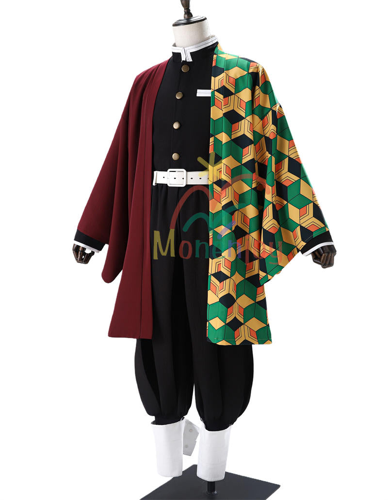 Monenjoy　鬼滅の刃 　冨岡 義勇　コスプレ衣装　とみおか ぎゆう　コスチューム　水柱   鬼殺隊 隊服   羽織  ハロウィン　クリスマス