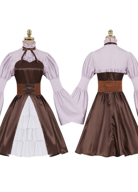Monenjoy　葬送のフリーレン　リーニエ　魔法使い　魔族　コスプレ コスチューム　COS　パーティー 舞台衣装　ハロウィン　感謝祭　コスチューム　変装　ハロウィン　舞台衣装　撮影　コスプレ - Monenjoy