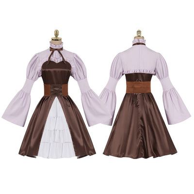 Monenjoy　葬送のフリーレン　リーニエ　魔法使い　魔族　コスプレ コスチューム　COS　パーティー 舞台衣装　ハロウィン　感謝祭　コスチューム　変装　ハロウィン　舞台衣装　撮影　コスプレ - Monenjoy