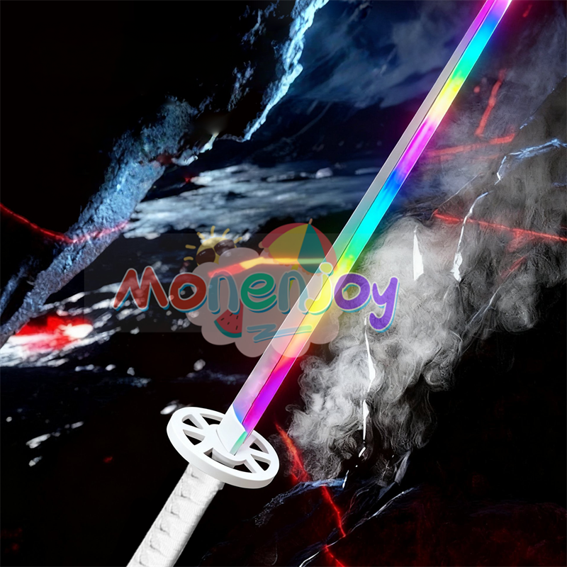 Monenjoy　鬼滅の刃　日輪刀　時透 無一郎　104cm　光る刃　スモークバージョン 日の呼吸の剣士　8色カラーチェンジ 　コスプレ道具　武器モデル　おもちゃ