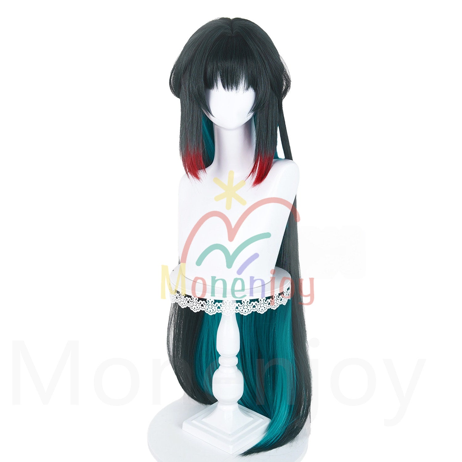 Monenjoy アークナイツ　エンドフィールド　莊方宜　長100cm　ウィッグ　カツラ　コスプレ道具　耐熱ウィッグ　 MONENJOY