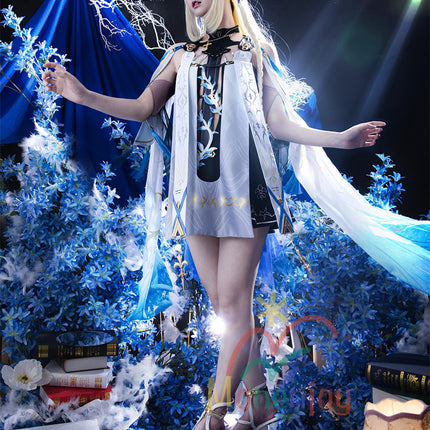 Monenjoy 鳴潮 カルテジアコスプレ衣装　 Cartethyia　フルールドリス 礼服　放浪騎士　豪華コス衣装　エルフ耳+黒キャミ+スパッツ付属 スカート色完全再現