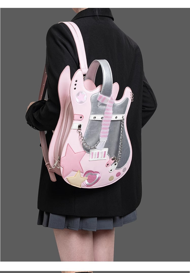 Monenjoy　痛バッグ　 ギター ショルダーバッグ アニメ　地雷系　パンク　渋谷　原宿ファション　コスプレ　2次元　萌えグッズ　バックパック/リュック 可愛い　デザイン　装備品　アクセサリー - Monenjoy
