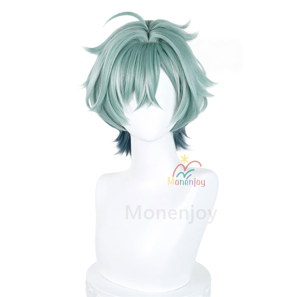 Monenjoy　原神 ローエン ウィッグ　35cm カツラ　コスプレ道具　自然感　耐熱ウィッグ MONENJOY