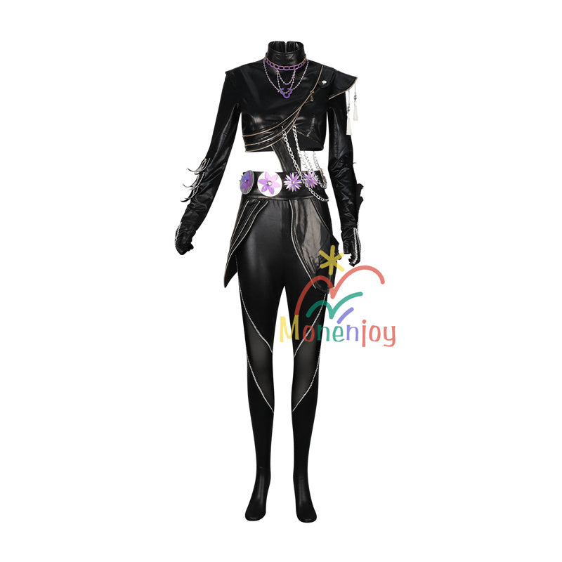 Monenjoy　KPOPガールズ! デーモン・ハンターズ　ルミ コスプレ衣装　Rumiコスモスーツ　黒色　人工革　戦闘服　Saja Boys KPop Demon Hunters　バトルスーツ　GS1960