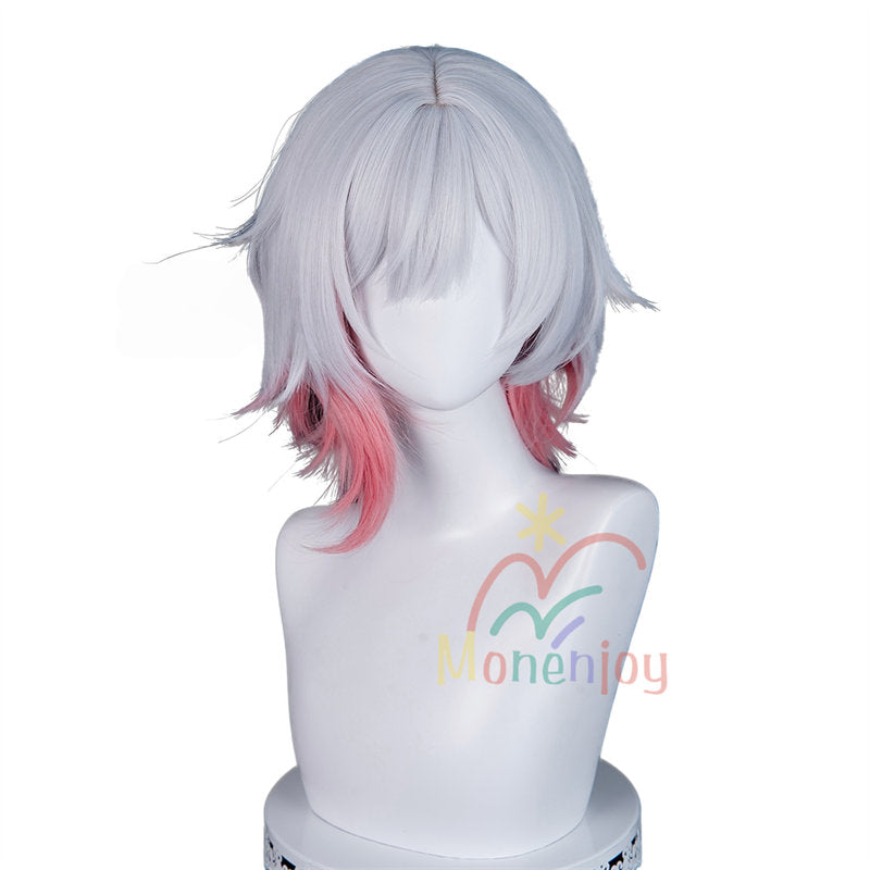 Monenjoy 魔法少女ノ魔女裁判　桜羽 エマ　 かつら　34cm　少女　囚人番号658　コスプレ　ふんわり　自然感　まのさば ウィッグ　鬘　コスプレ道具