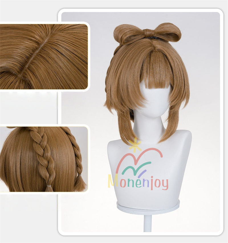 Monenjoy 原神　ヨォーヨ　カツラ　36cm　 新年会　コスプレ　イベント　ウィッグ　鬘　道具　アクセサリー