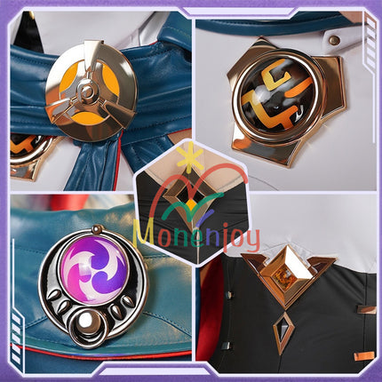 Monenjoy Genshin Impact Ineffa Cosplay Costume with Earphones, Hat, and Thigh Covers - Perfect Reproduction of the Nova's Powered Robot Girl, Halloween