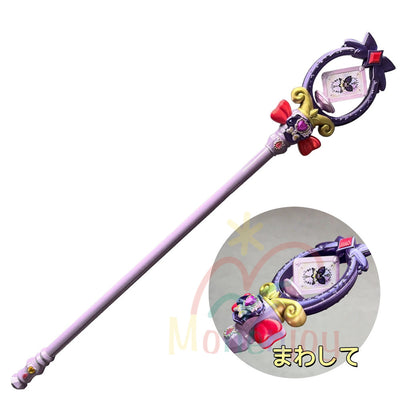 Monenjoy　名探偵プリキュア  ティアアルカナロッド　キュアアルカナ・シャドウ 　130cm PLA材質　森亜るるか　まわして変身　 魔法杖　武器モデル　コスプレ道具 MONENJOY