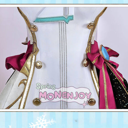 Monenjoy 原神 Escoffier エスコフィエ コスプレ衣装　3d樹脂尻尾付　イベント　絢爛のフレーバー　Genshin Impact　コスチュームGS1426　 - Monenjoy