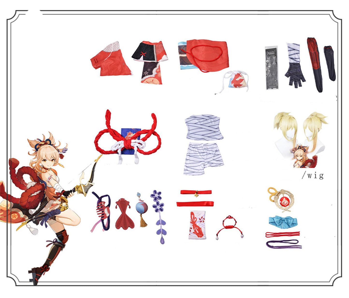 Monenjoy　原神 宵宮　コスプレ衣装　よいみや　炎元素　cosplay　イベント　仮装　ハロウィン　仮装　学園祭　 - Monenjoy