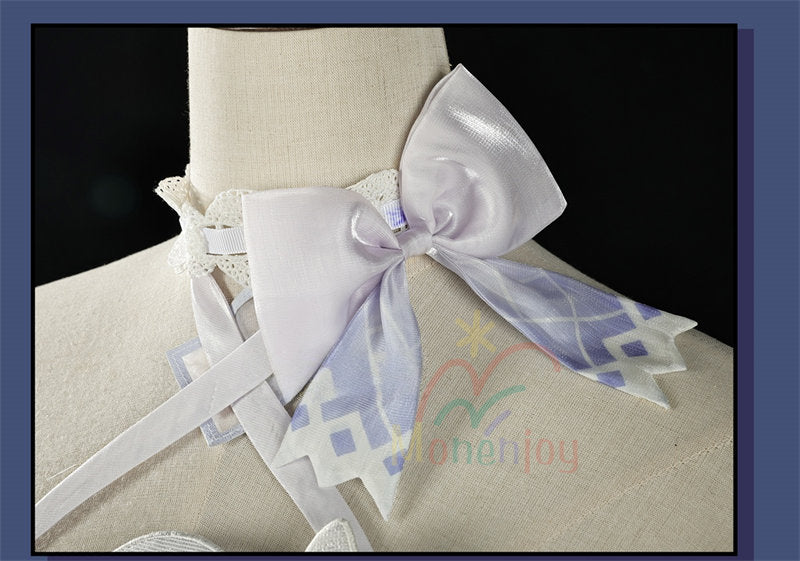 Monenjoy 原神 コロンビーナ コスプレ衣装　少女　コスチューム　髪飾り＋アイマスク付　3ｄ樹脂製パーツ　 ナドクライ編 執行官 月の少女 Damselette Columbina コスプレ衣装　ジャカード生地 コスチューム