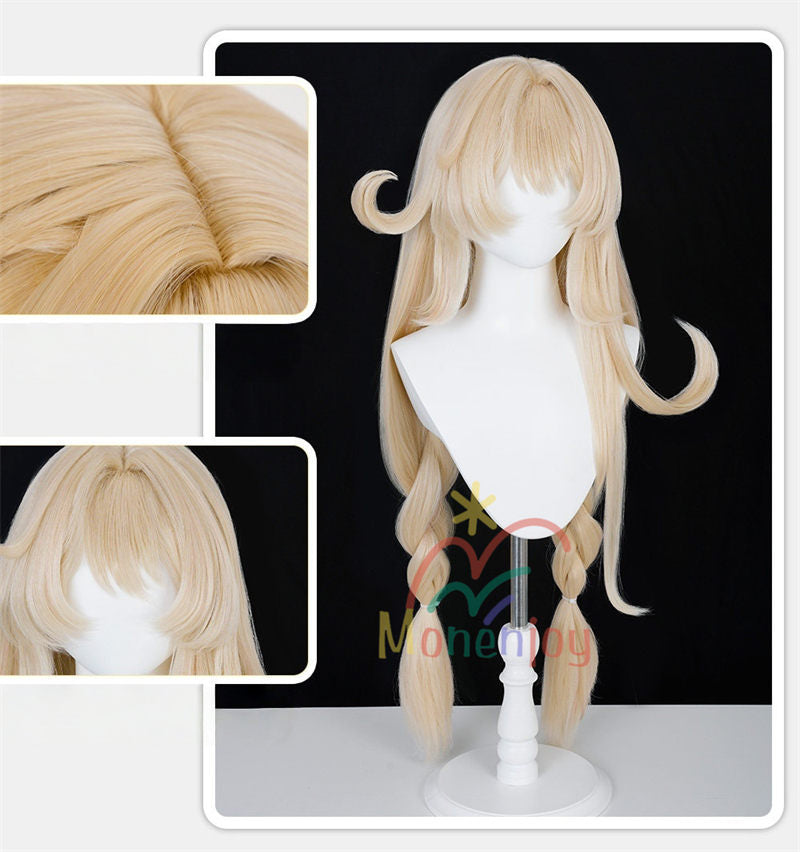 Monenjoy　原神　アリス　100cm　ウィッグ　カツラ　自然感抜群 ナド・クライ編　コスプレ　 魔術師　鬘　自然感　 魔女会　 クレー