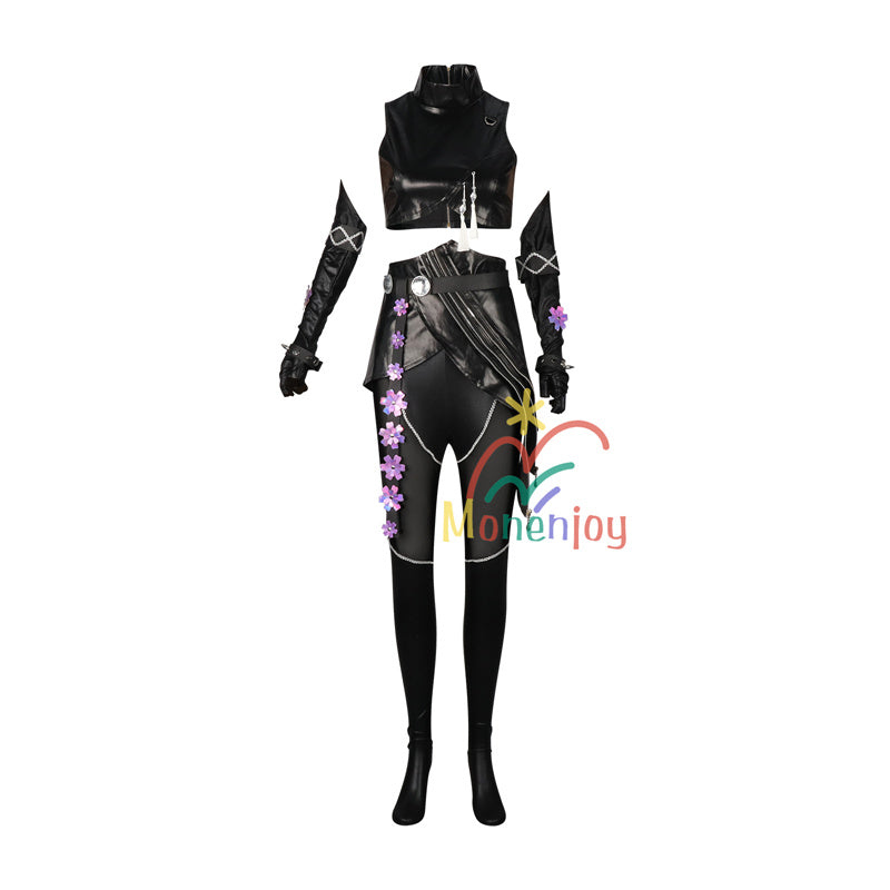 Monenjoy　KPOPガールズ! デーモン・ハンターズ ミラ　 コスプレ衣装　Mira　コスモスーツ　黒色　人工革　戦闘服　Saja Boys KPop Demon Hunters　バトルスーツ　GS1959　　