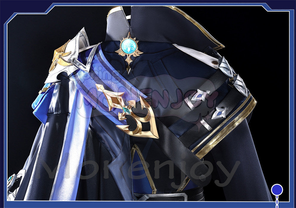 Monenjoy　原神 ローエン コスプレ 衣装  3Dプリント樹脂パーツ 氷元素 騎士団副隊長 イベント向け高品質 Monenjoy