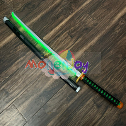 Monenjoy　鬼滅の刃　日輪刀　時透 無一郎　104cm　光る刃　スモークバージョン 日の呼吸の剣士　8色カラーチェンジ 　コスプレ道具　武器モデル　おもちゃ