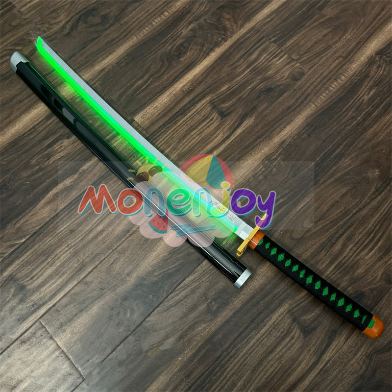 Monenjoy　鬼滅の刃　日輪刀　時透 無一郎　104cm　光る刃　スモークバージョン 日の呼吸の剣士　8色カラーチェンジ 　コスプレ道具　武器モデル　おもちゃ